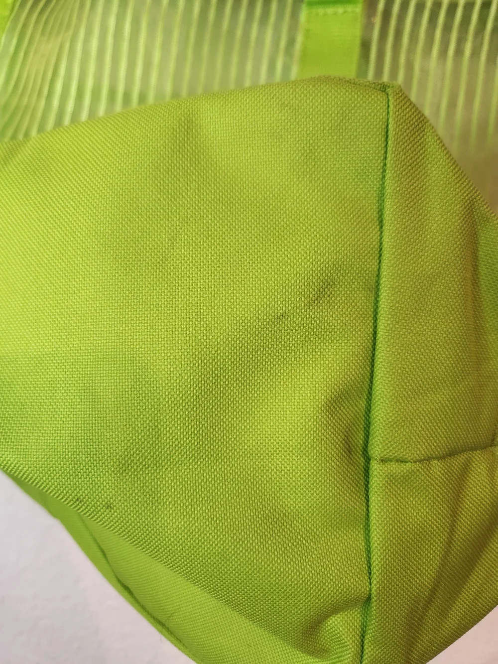 Xhilaration Neon Lime Transparent Tote Bag Striped Detail green Mesh Shopping